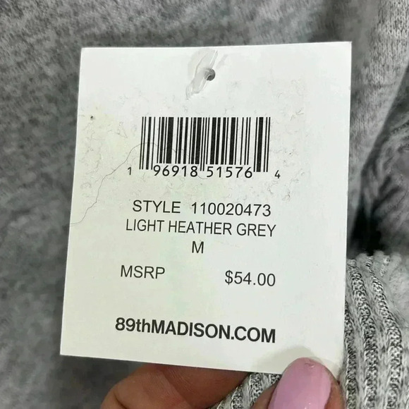 89th & Madison Loose neck,balloon sleeve turtleneck,super soft,light gray - Picture 13 of 13